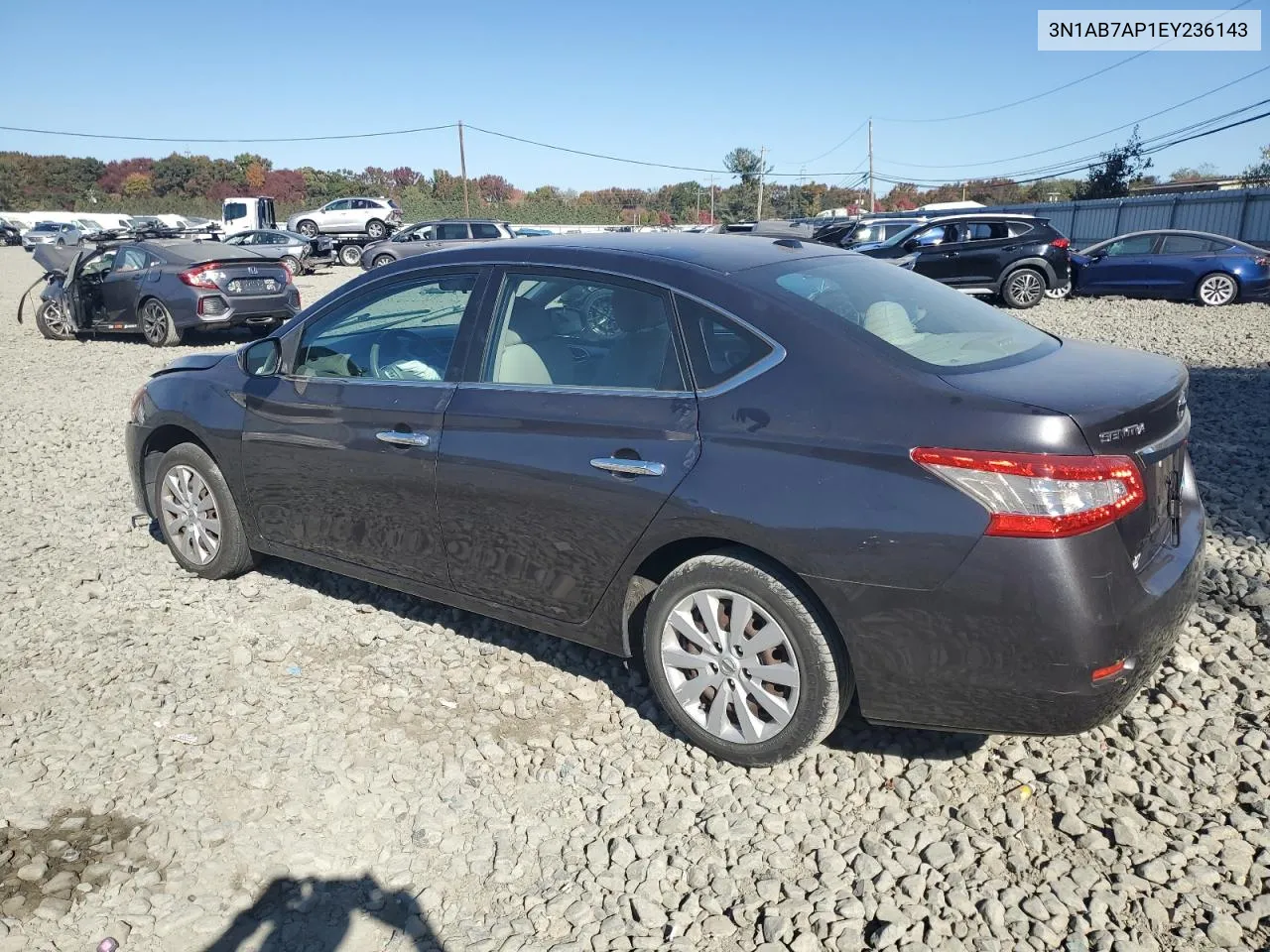 2014 Nissan Sentra S VIN: 3N1AB7AP1EY236143 Lot: 76994194