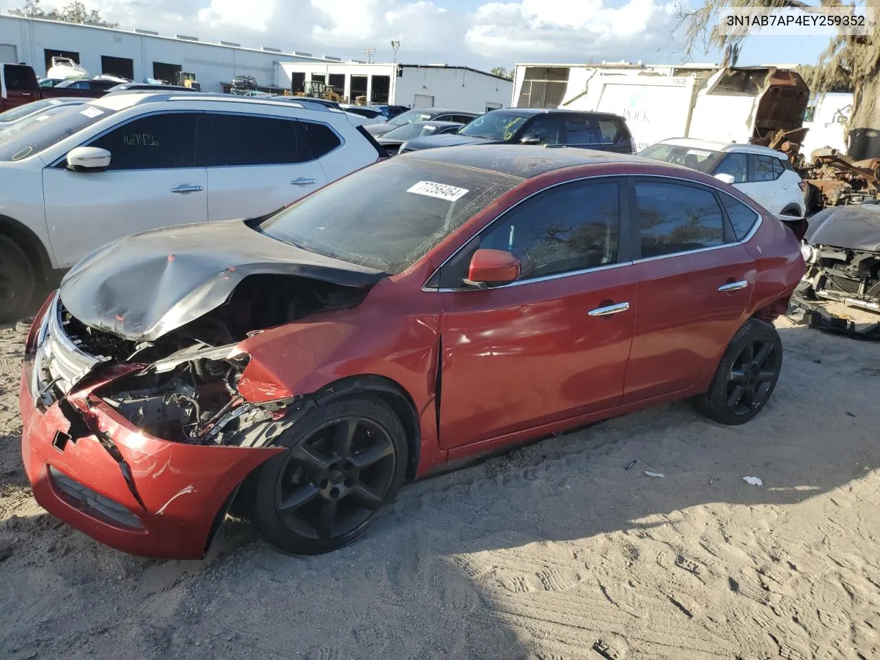 2014 Nissan Sentra S VIN: 3N1AB7AP4EY259352 Lot: 77256464