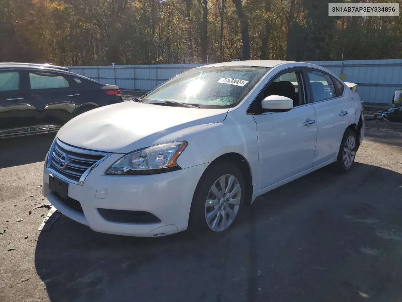 2014 Nissan Sentra S VIN: 3N1AB7AP3EY334896 Lot: 77538804