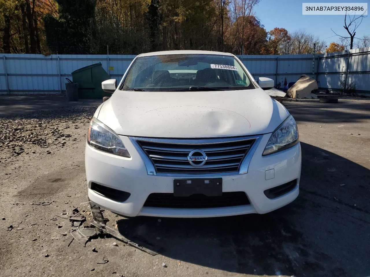 2014 Nissan Sentra S VIN: 3N1AB7AP3EY334896 Lot: 77538804