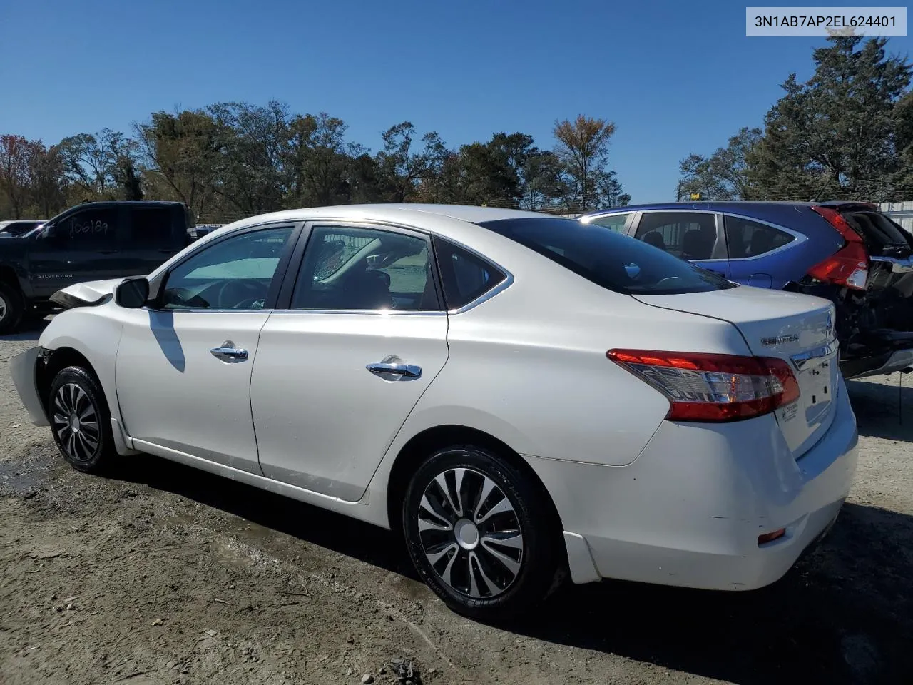 2014 Nissan Sentra S VIN: 3N1AB7AP2EL624401 Lot: 77553054