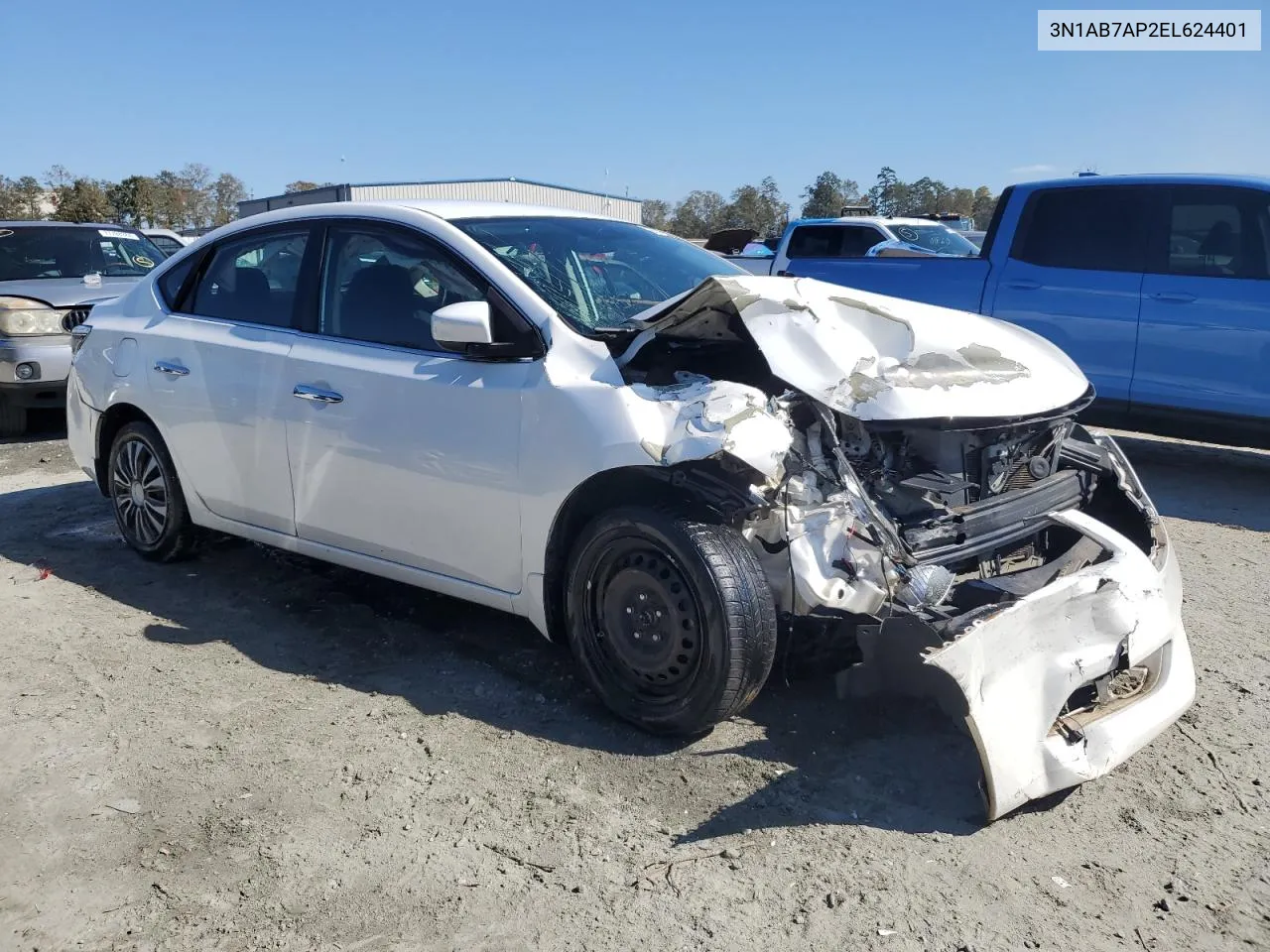 2014 Nissan Sentra S VIN: 3N1AB7AP2EL624401 Lot: 77553054