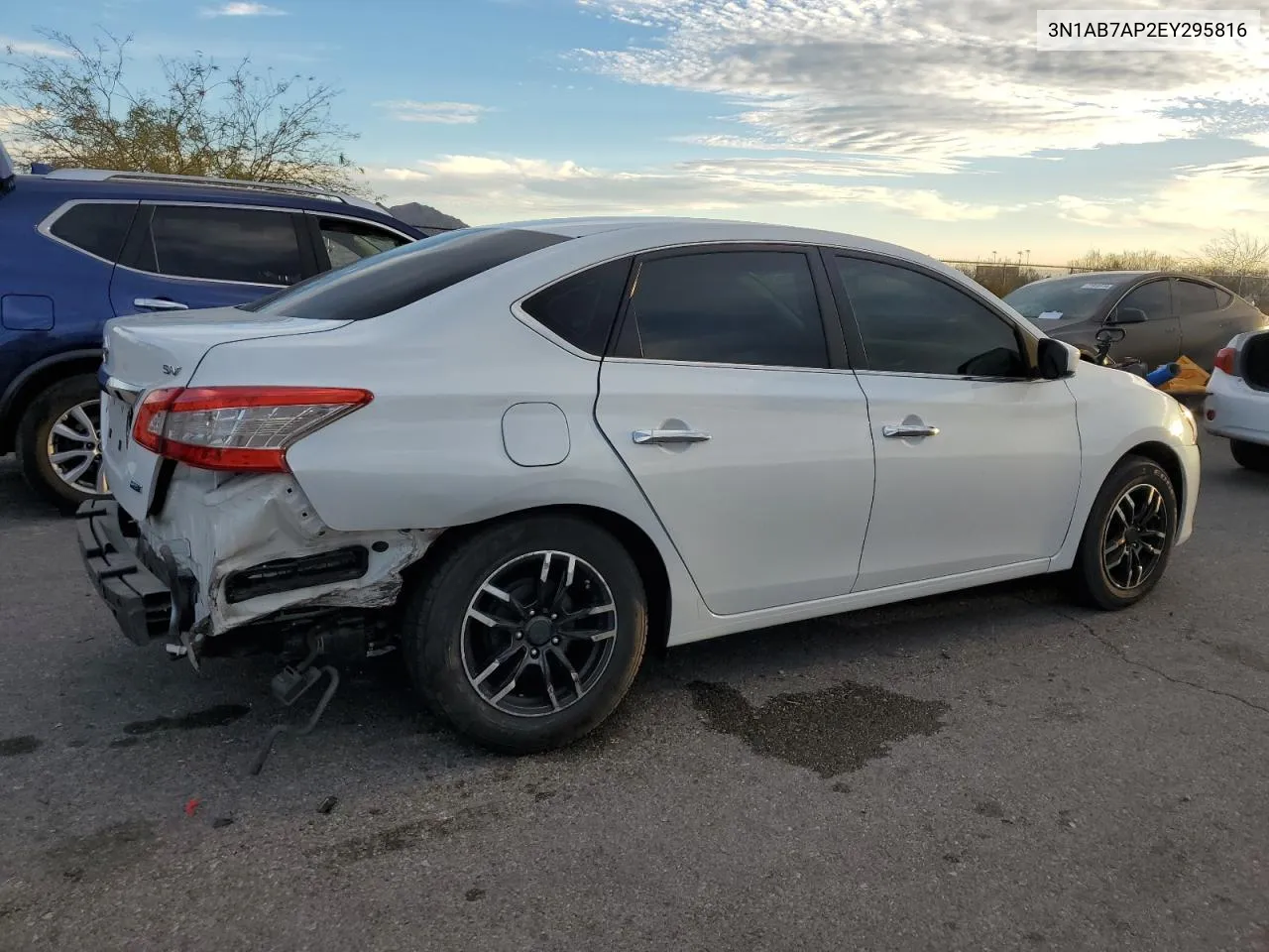 2014 Nissan Sentra S VIN: 3N1AB7AP2EY295816 Lot: 77664804