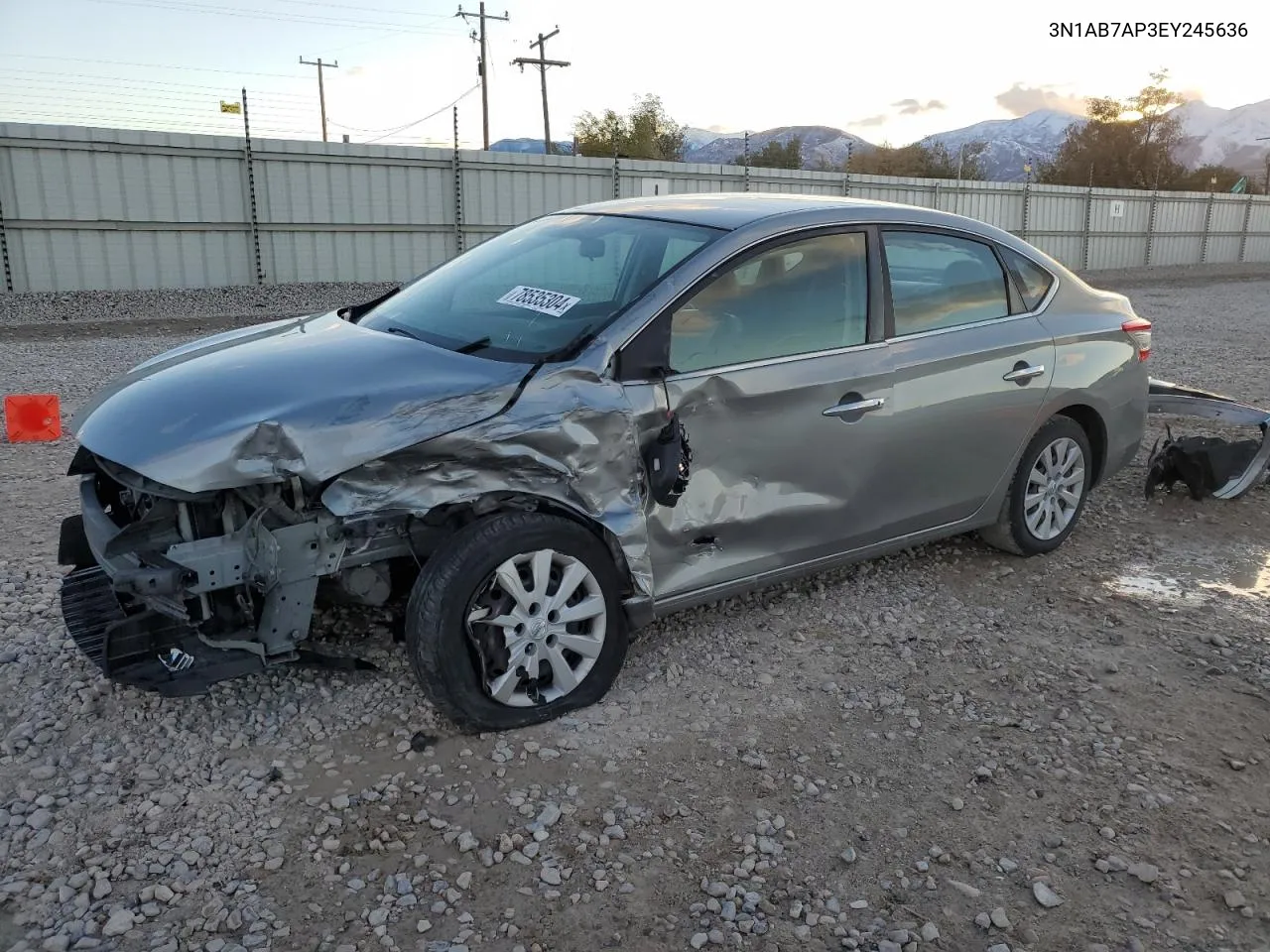 2014 Nissan Sentra S VIN: 3N1AB7AP3EY245636 Lot: 78535304