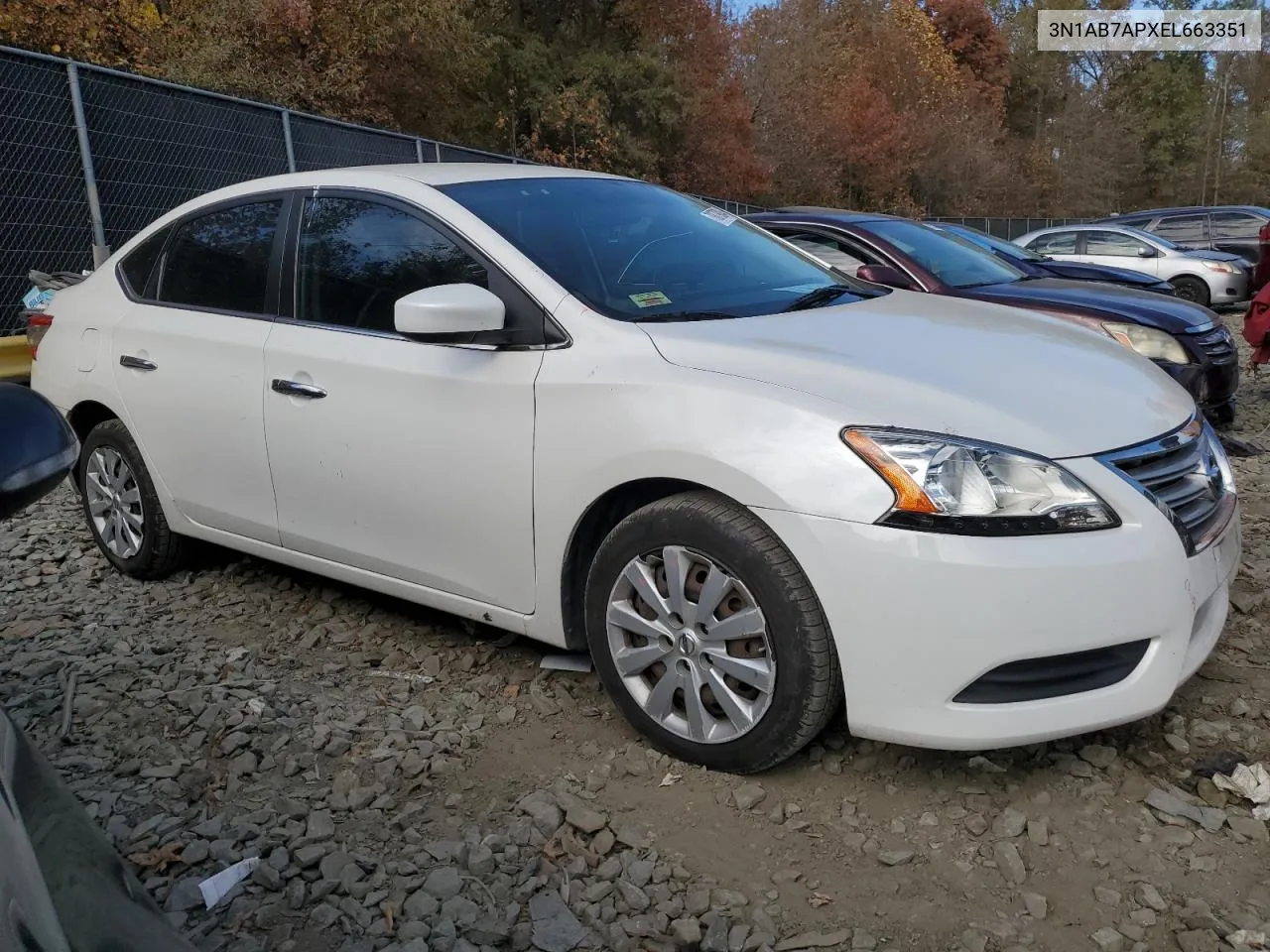 2014 Nissan Sentra S VIN: 3N1AB7APXEL663351 Lot: 78879084