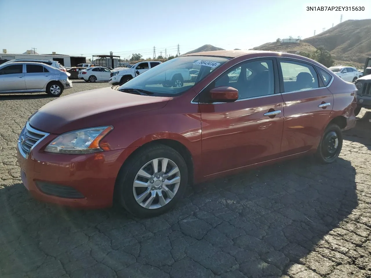 2014 Nissan Sentra S VIN: 3N1AB7AP2EY315630 Lot: 79843414