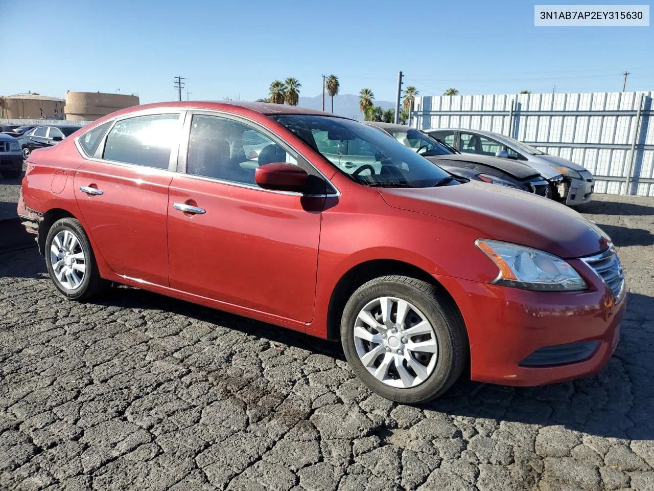 2014 Nissan Sentra S VIN: 3N1AB7AP2EY315630 Lot: 79843414