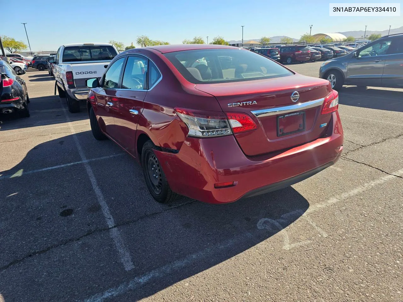 2014 Nissan Sentra S VIN: 3N1AB7AP6EY334410 Lot: 81003094