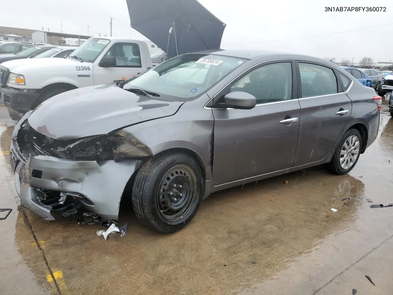 2015 Nissan Sentra S VIN: 3N1AB7AP8FY360072 Lot: 39736824