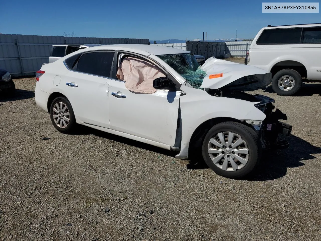 2015 Nissan Sentra S VIN: 3N1AB7APXFY310855 Lot: 49135644