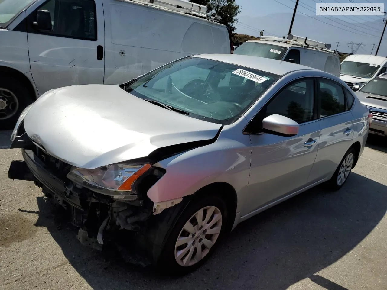 2015 Nissan Sentra S VIN: 3N1AB7AP6FY322095 Lot: 56931084