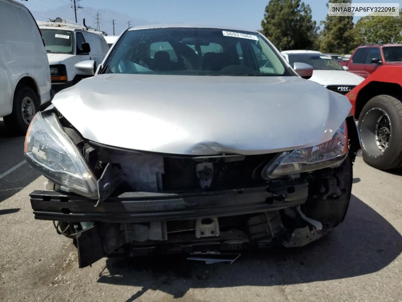 2015 Nissan Sentra S VIN: 3N1AB7AP6FY322095 Lot: 56931084