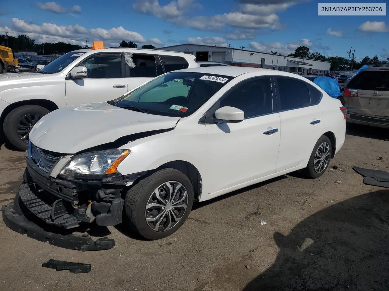 2015 Nissan Sentra S VIN: 3N1AB7AP3FY253706 Lot: 58388044