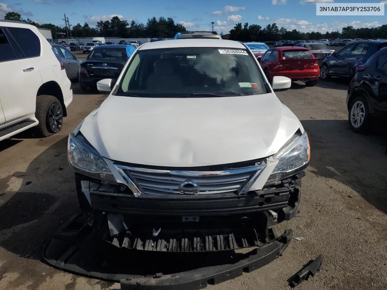 2015 Nissan Sentra S VIN: 3N1AB7AP3FY253706 Lot: 58388044