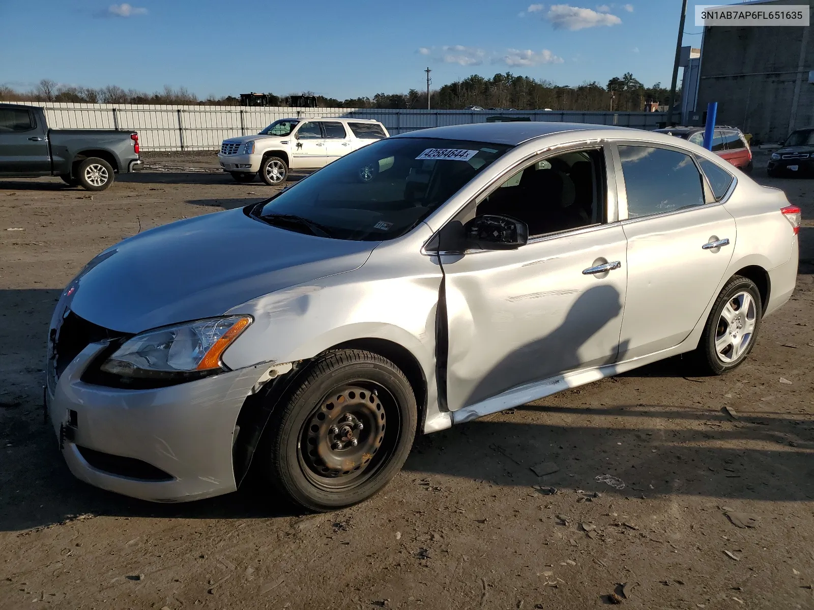 2015 Nissan Sentra S VIN: 3N1AB7AP6FL651635 Lot: 58420444