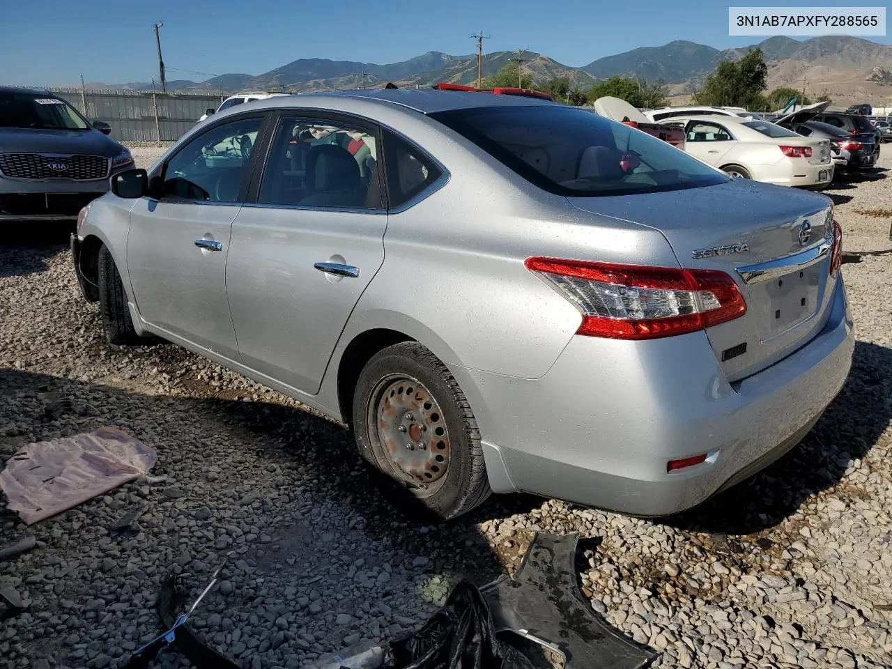 2015 Nissan Sentra S VIN: 3N1AB7APXFY288565 Lot: 62133964