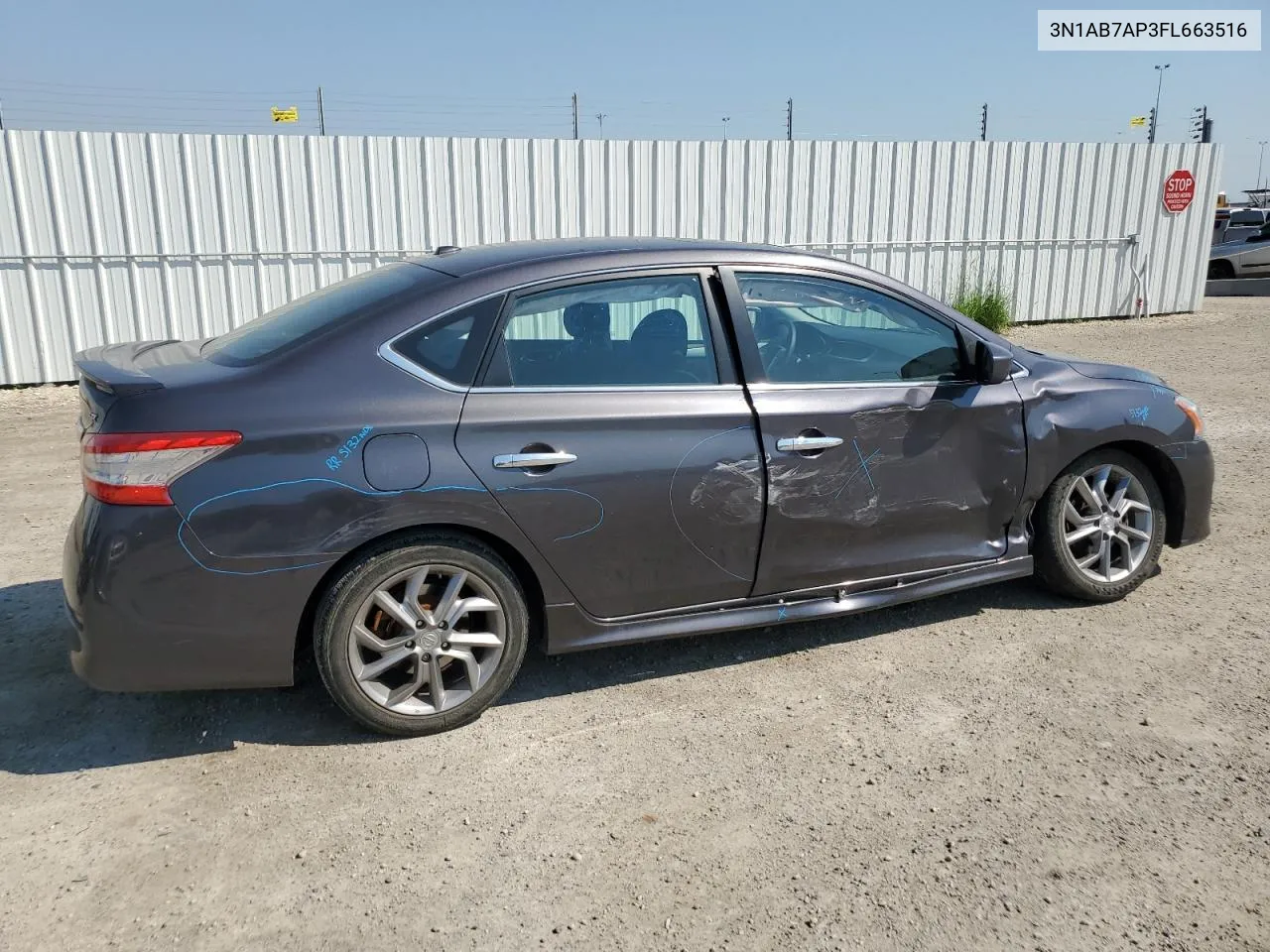 2015 Nissan Sentra S VIN: 3N1AB7AP3FL663516 Lot: 62816654