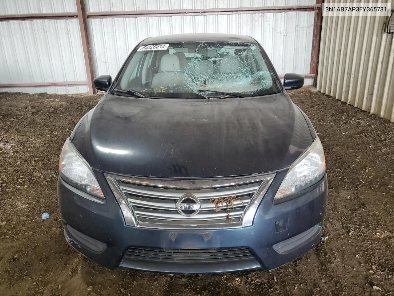 2015 Nissan Sentra S VIN: 3N1AB7AP3FY365731 Lot: 63320014