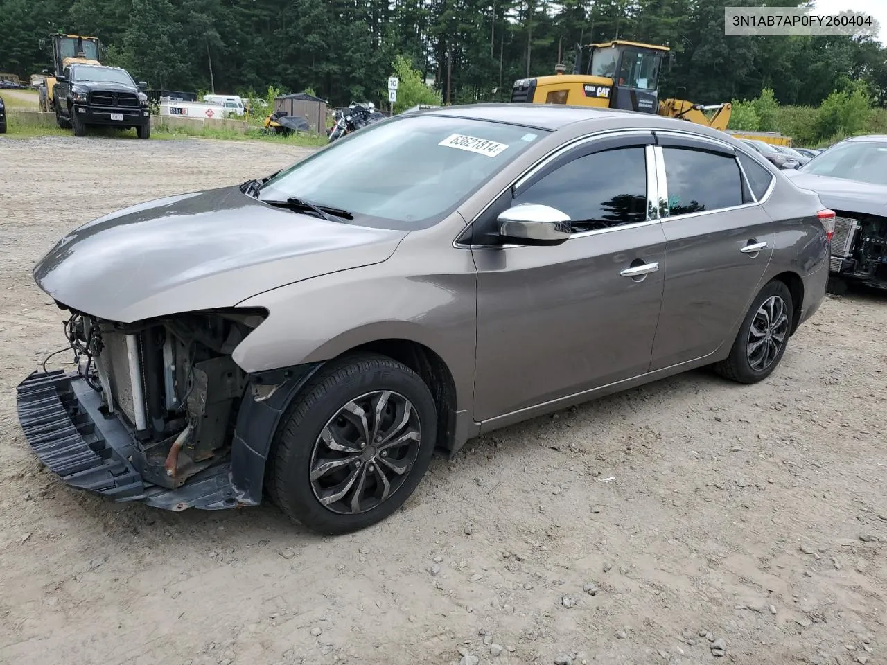 2015 Nissan Sentra S VIN: 3N1AB7AP0FY260404 Lot: 63621814