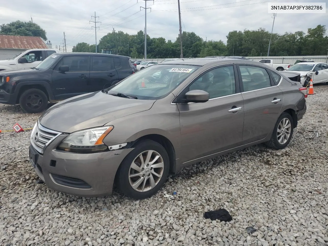 2015 Nissan Sentra S VIN: 3N1AB7AP3FY382786 Lot: 64794164