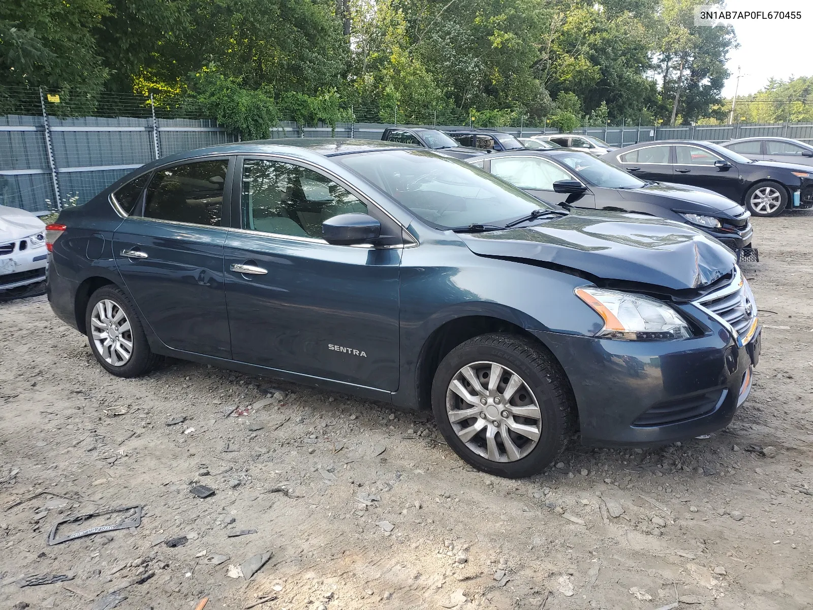 2015 Nissan Sentra S VIN: 3N1AB7AP0FL670455 Lot: 64936734