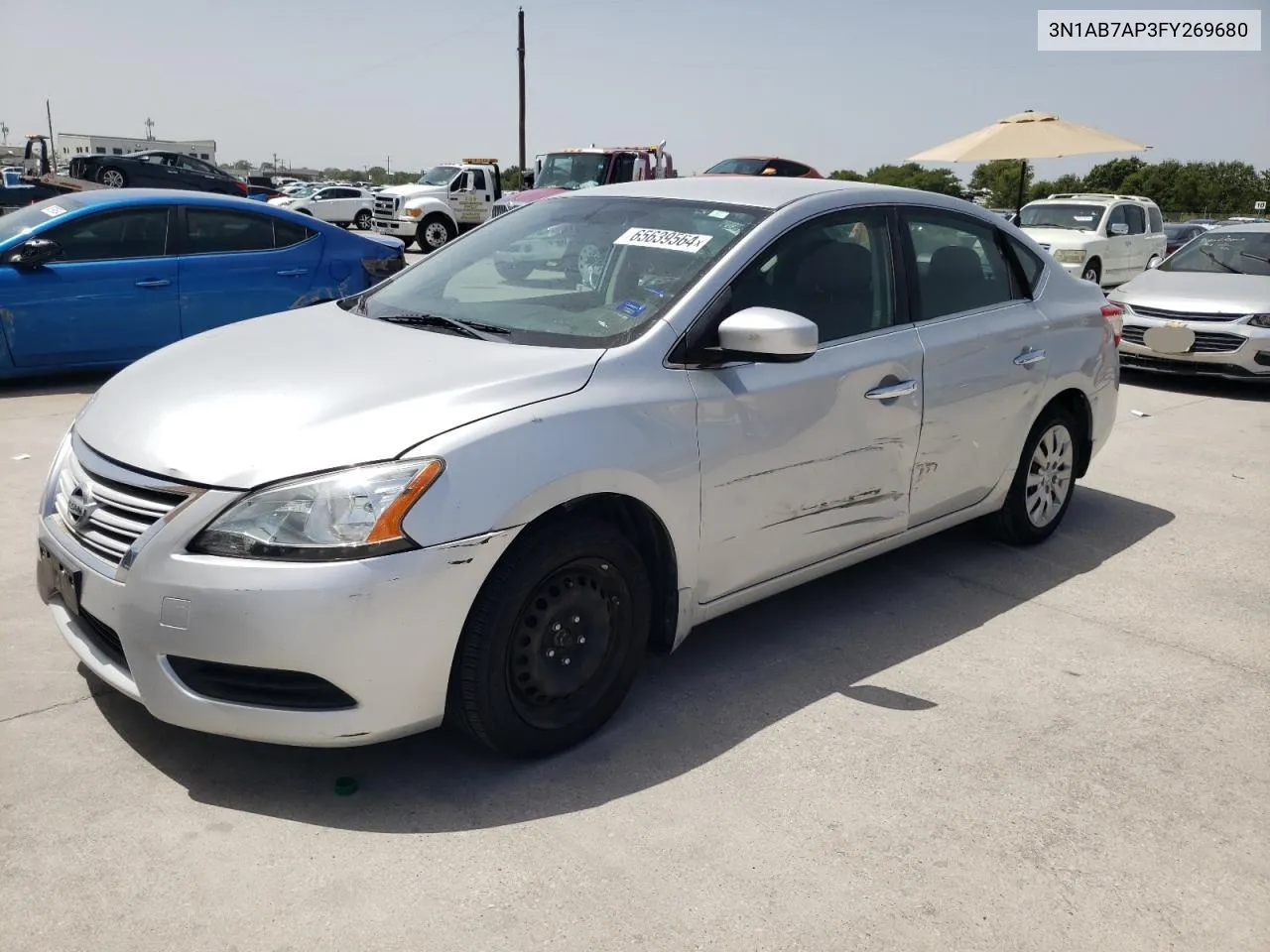 2015 Nissan Sentra S VIN: 3N1AB7AP3FY269680 Lot: 65639564