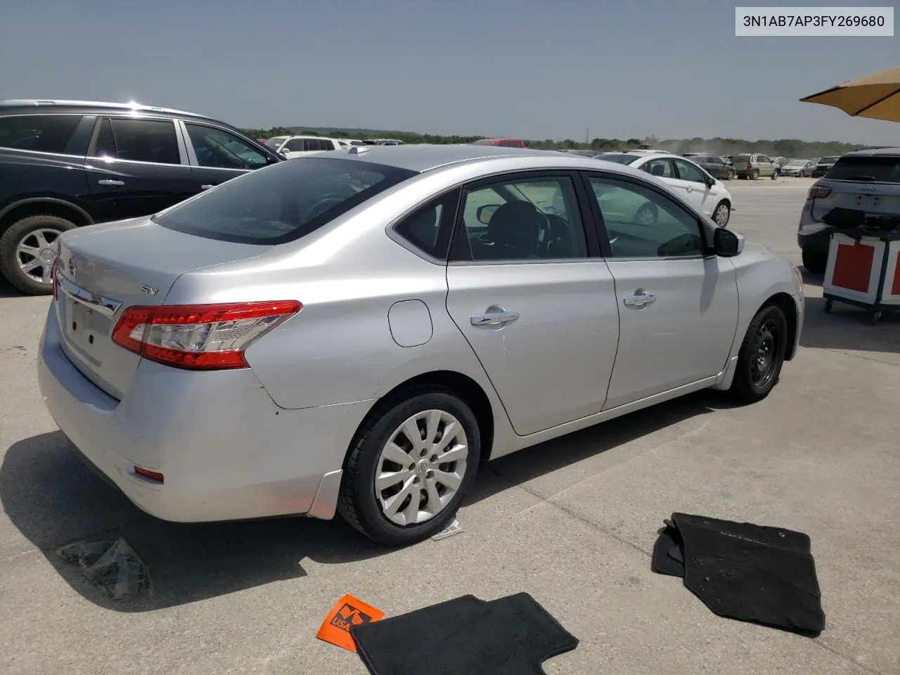 2015 Nissan Sentra S VIN: 3N1AB7AP3FY269680 Lot: 65639564