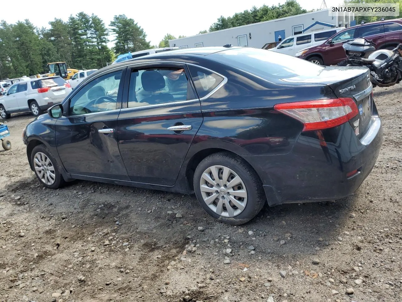 3N1AB7APXFY236045 2015 Nissan Sentra S