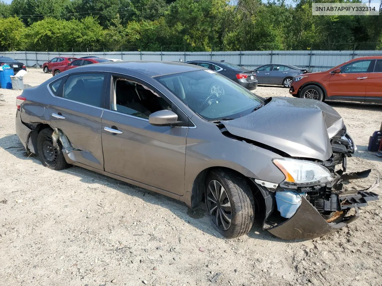 2015 Nissan Sentra S VIN: 3N1AB7AP9FY332314 Lot: 66781894