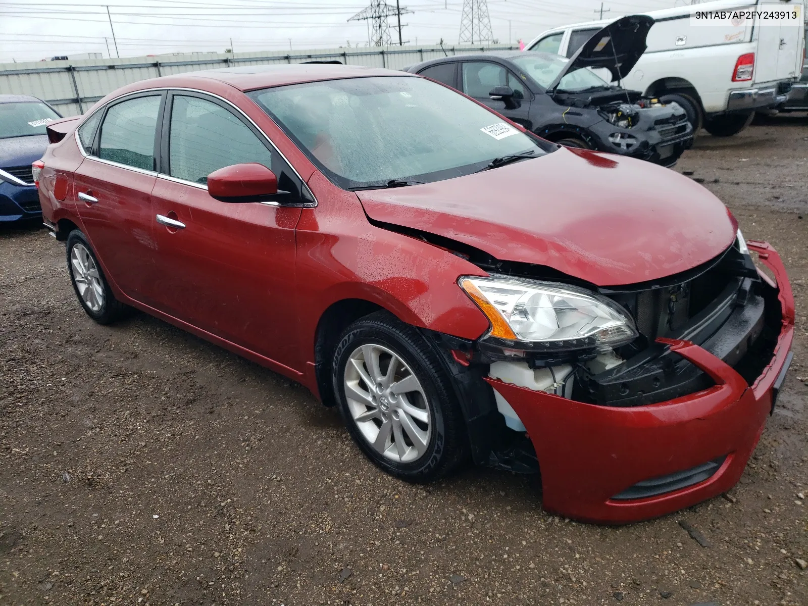 2015 Nissan Sentra S VIN: 3N1AB7AP2FY243913 Lot: 66929994