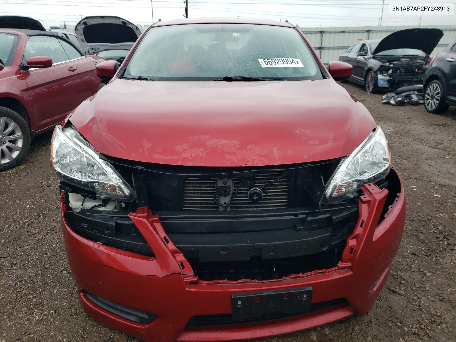 2015 Nissan Sentra S VIN: 3N1AB7AP2FY243913 Lot: 66929994