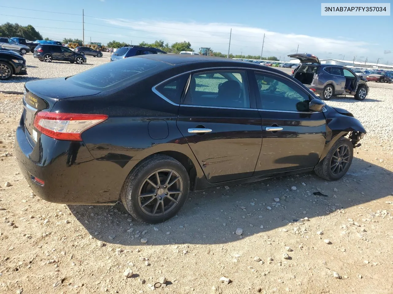 2015 Nissan Sentra S VIN: 3N1AB7AP7FY357034 Lot: 69081274