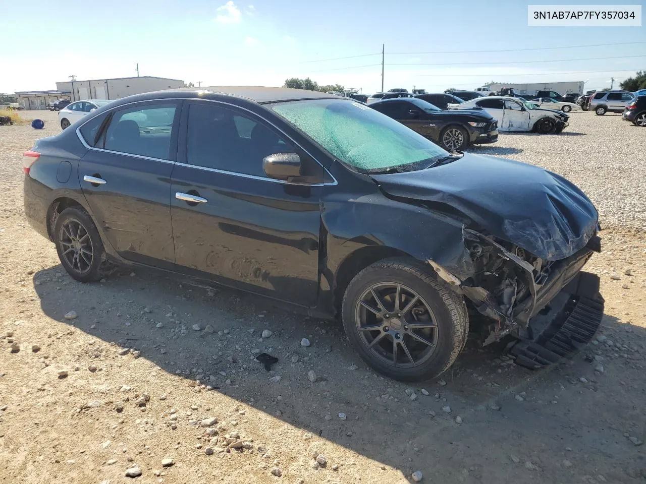 2015 Nissan Sentra S VIN: 3N1AB7AP7FY357034 Lot: 69081274