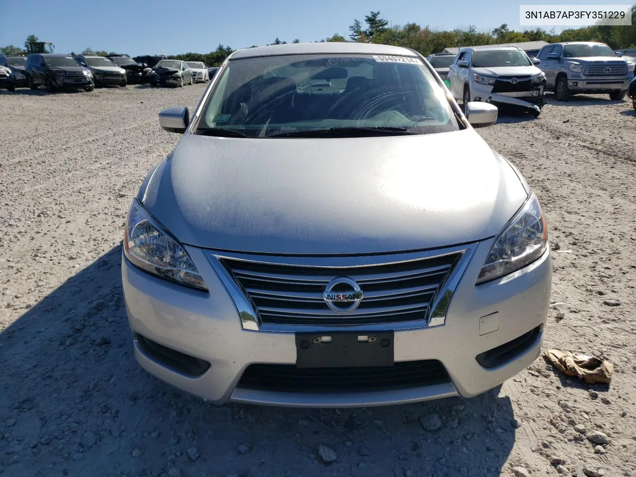 2015 Nissan Sentra S VIN: 3N1AB7AP3FY351229 Lot: 69407214