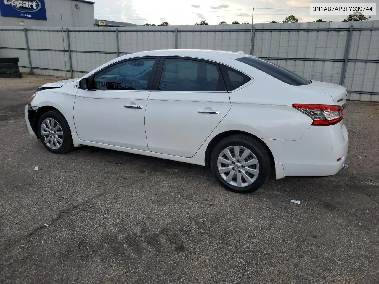 2015 Nissan Sentra S VIN: 3N1AB7AP3FY339744 Lot: 69682854