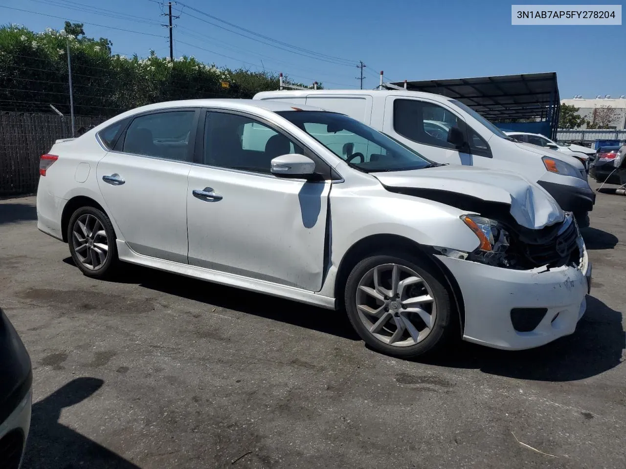 2015 Nissan Sentra S VIN: 3N1AB7AP5FY278204 Lot: 69793344