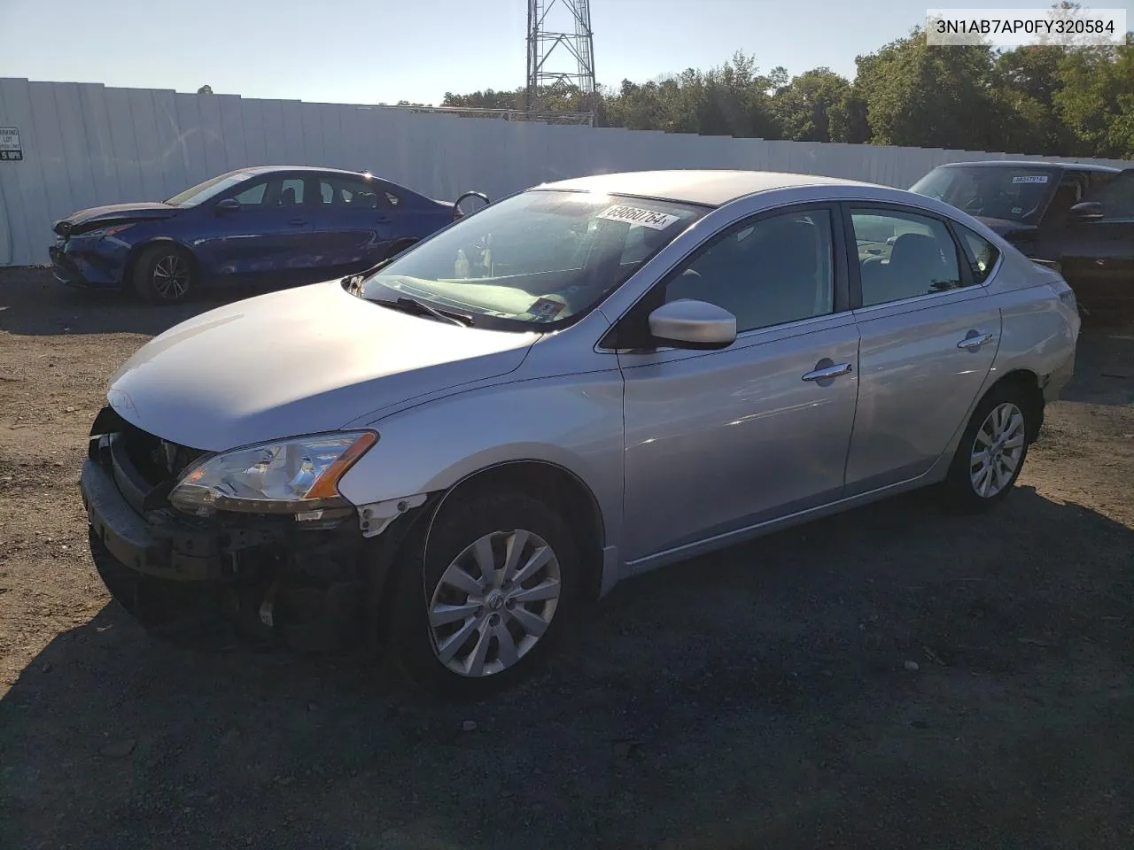 2015 Nissan Sentra S VIN: 3N1AB7AP0FY320584 Lot: 69860764