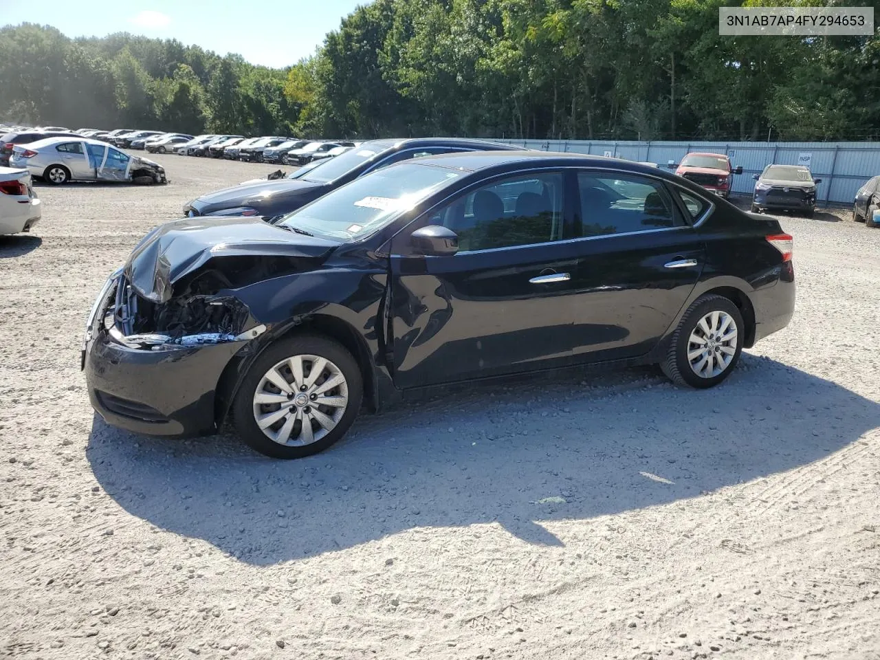 2015 Nissan Sentra S VIN: 3N1AB7AP4FY294653 Lot: 70020734