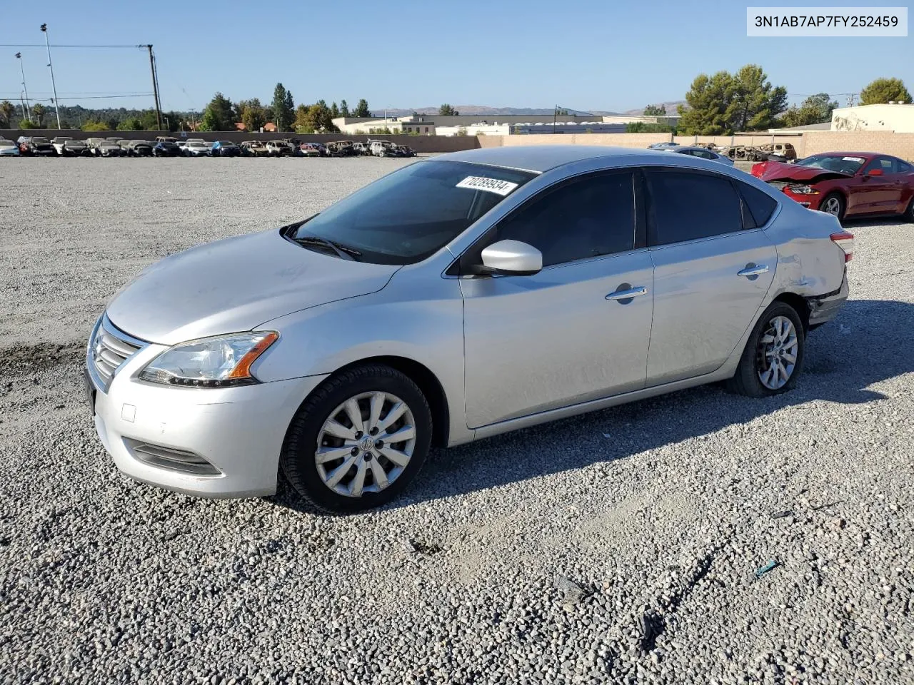 2015 Nissan Sentra S VIN: 3N1AB7AP7FY252459 Lot: 70289934