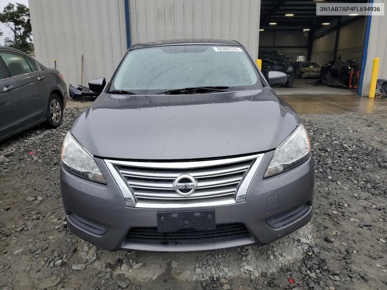 2015 Nissan Sentra S VIN: 3N1AB7AP4FL694936 Lot: 70392574