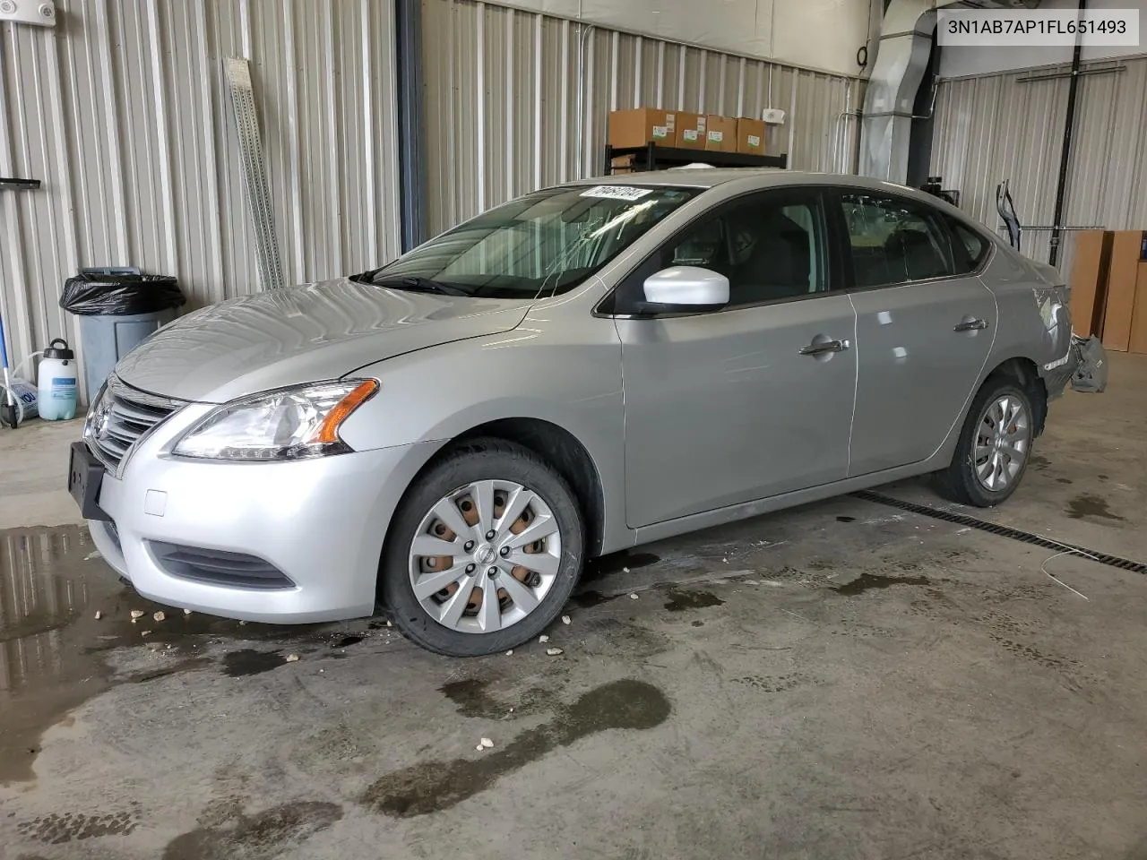 2015 Nissan Sentra S VIN: 3N1AB7AP1FL651493 Lot: 70464284