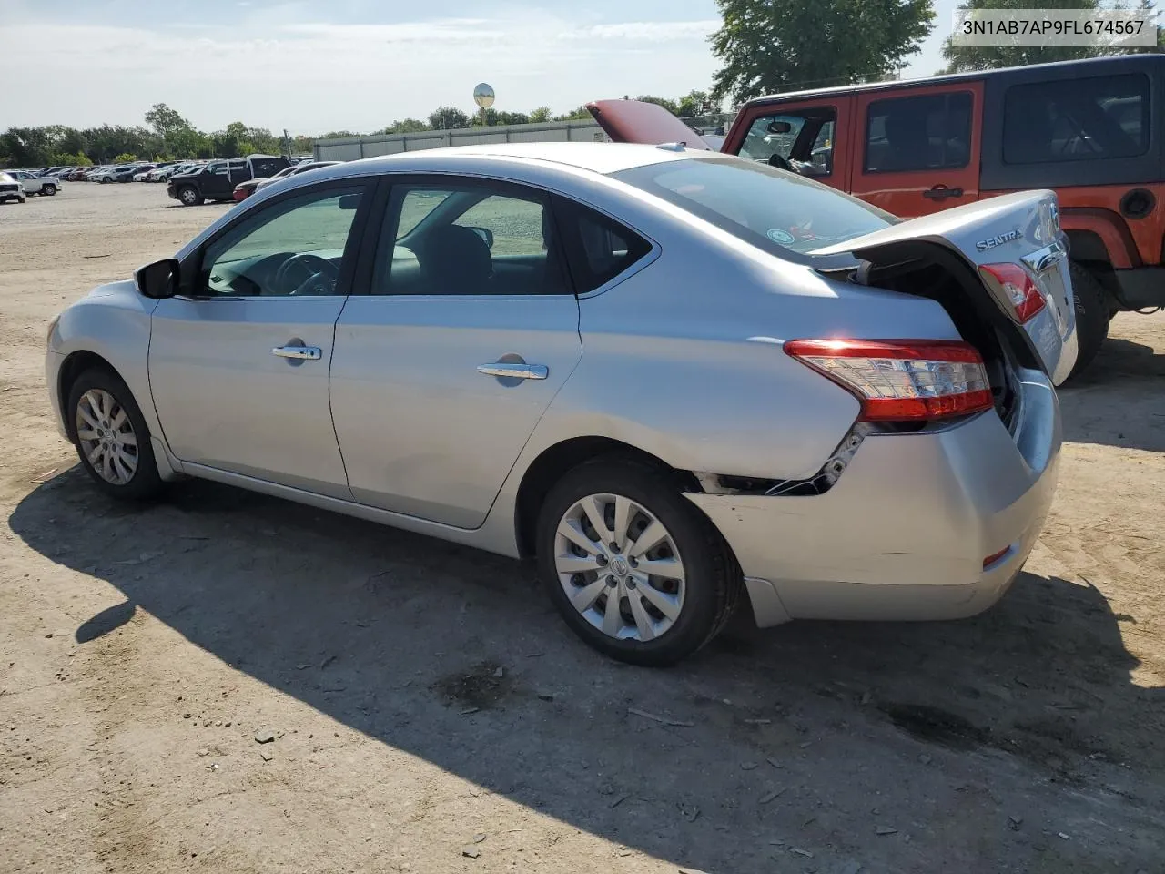 2015 Nissan Sentra S VIN: 3N1AB7AP9FL674567 Lot: 70592304