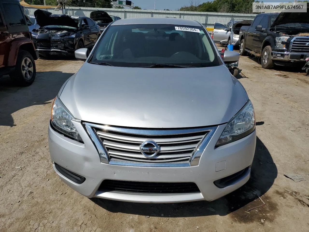 2015 Nissan Sentra S VIN: 3N1AB7AP9FL674567 Lot: 70592304