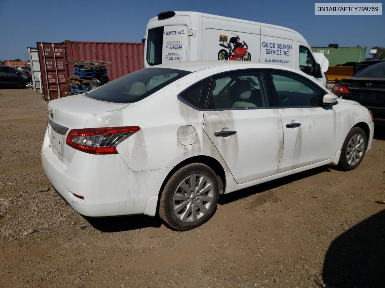 2015 Nissan Sentra S VIN: 3N1AB7AP1FY299759 Lot: 70642944