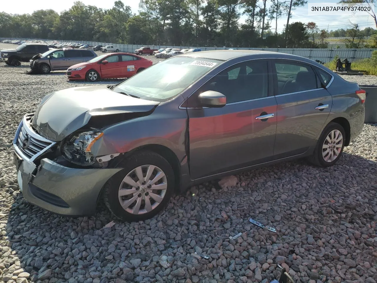 2015 Nissan Sentra S VIN: 3N1AB7AP4FY374020 Lot: 70694544