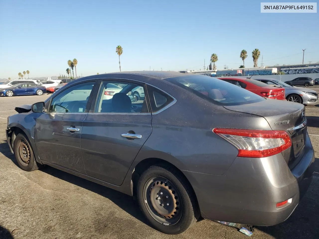 2015 Nissan Sentra S VIN: 3N1AB7AP9FL649152 Lot: 70930494