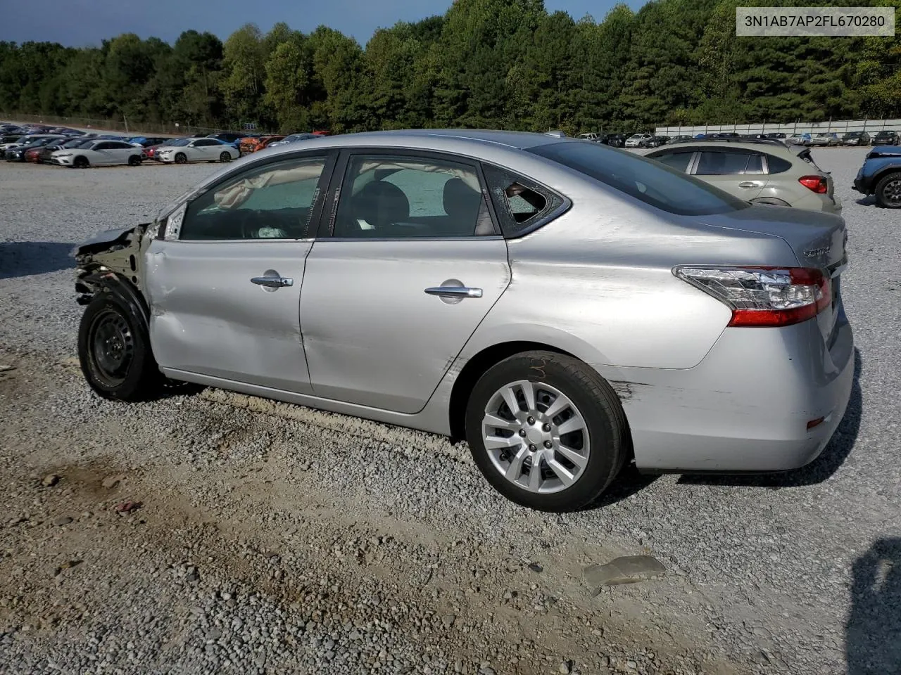 2015 Nissan Sentra S VIN: 3N1AB7AP2FL670280 Lot: 70992034