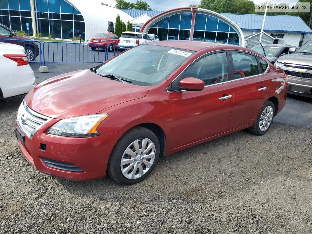 2015 Nissan Sentra S VIN: 3N1AB7APXFL663142 Lot: 71054174