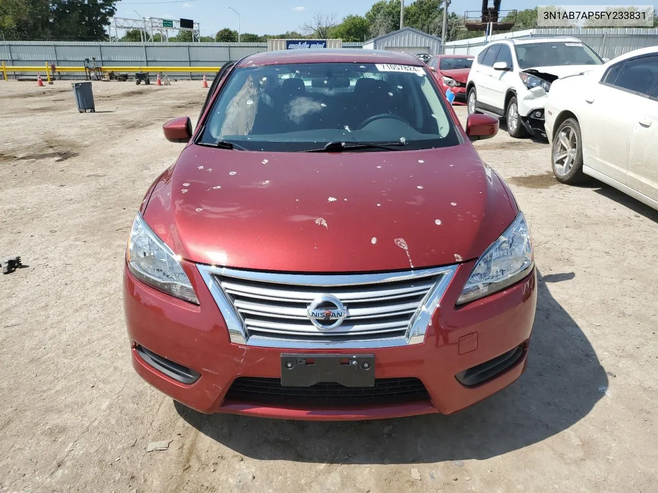 2015 Nissan Sentra S VIN: 3N1AB7AP5FY233831 Lot: 71057824