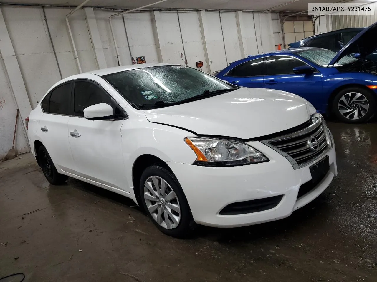 2015 Nissan Sentra S VIN: 3N1AB7APXFY231475 Lot: 71817834